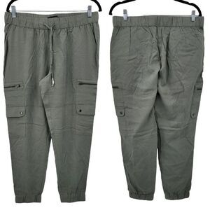 Banana Republic Cargo Jogger‎ Pants M Olive Green Elastic Waist Casual Granola